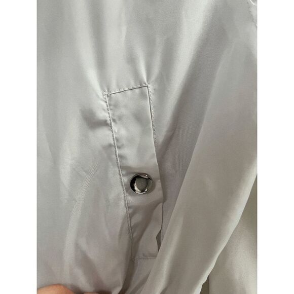 36.5 Womens Full zip up Bomber Long Sleeve Preppy Casual Jacket White Size Small - Picture 7 of 8